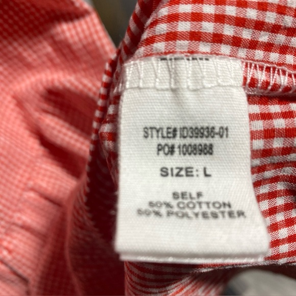 PEach LoveCalifornia Gingham smocked bodice flutters slave tiered midi dress J-2 - Picture 7 of 8